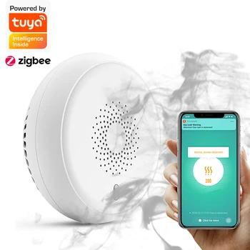 

Tuya smart Zigbee smoke detector high sensitive smoke sensor alarm app control by smart life type
