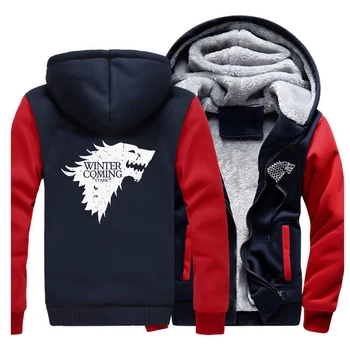 

Game Of Thrones Thicken Hoodies Jacket House Stark Winter Is Coming Men Casual Fleece Hoodie Hip Hop Streetwear Sportswear