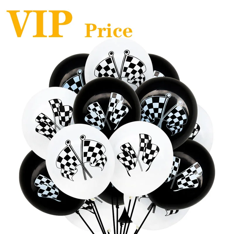 70pcs Racing Flag Balloons Black White Checkered Race Car Theme Birthday Party Decor Ballons Kids Toy globos Wholesale Price | Дом и сад