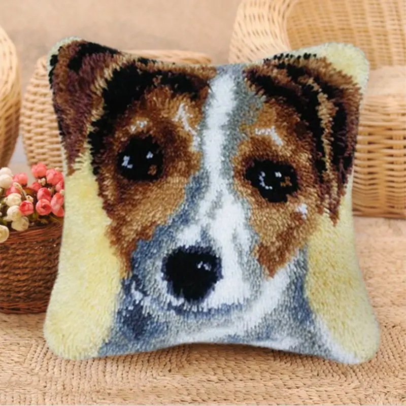 Кошка Собака Животное Knooppakket Smyrna Klink Haak Kleed Bloemen защелка крючок Подушка Вышивка крестом Вышивка посылка Подушка подарок