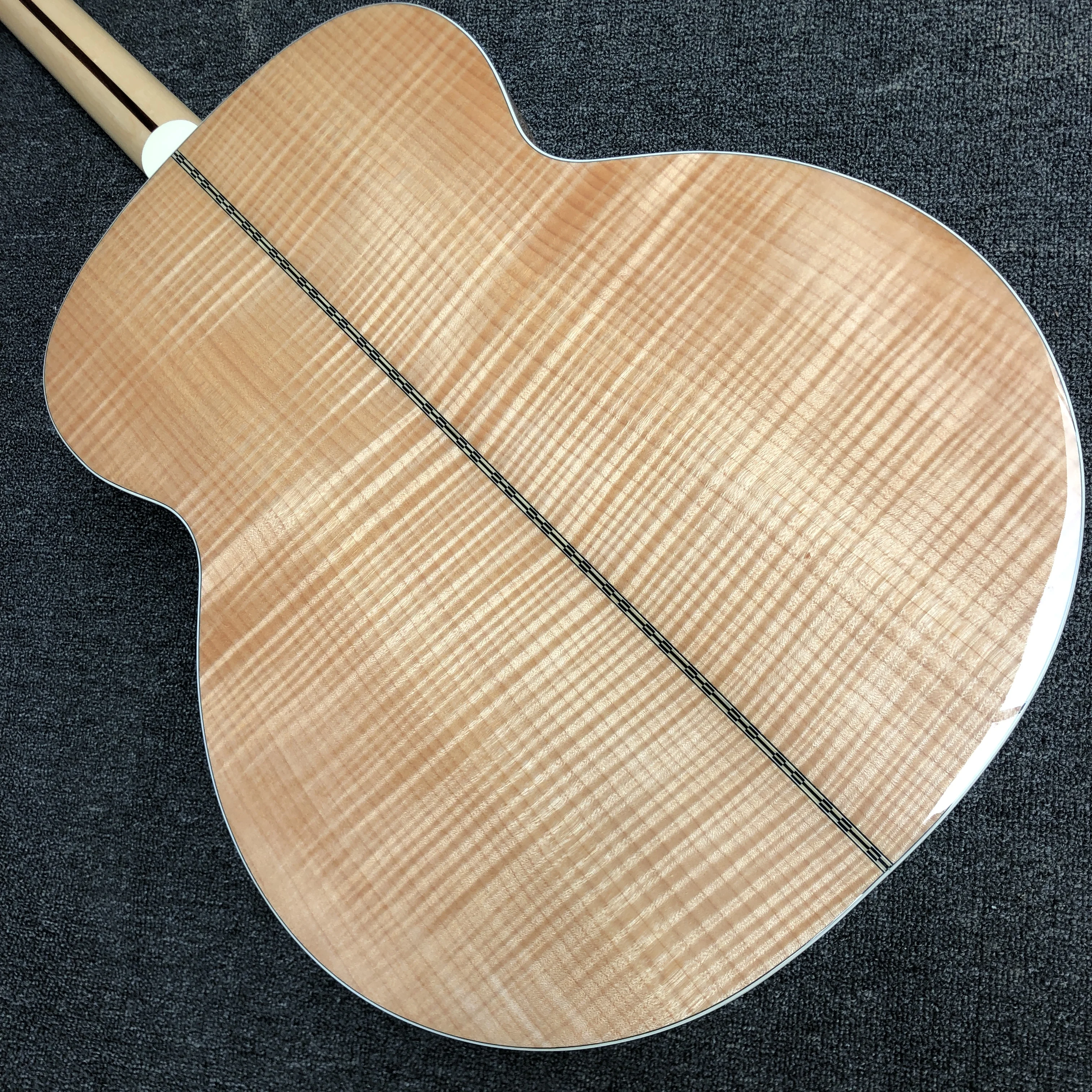 43" acoustic guitar SJ200 solid top flame maple body