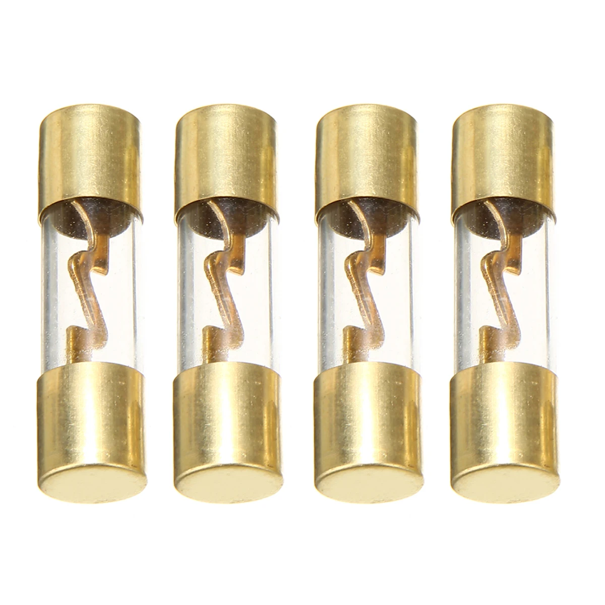 4pcs 80A Gold Plated Glass AGU Fuse Dedicated Replacement Auto Car Glass Fuses For Car Audio Amp Amplifier
