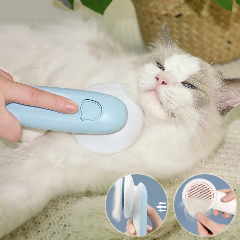 

Cat Brush Comb Hair Remover Self Cleaning Flea Comb for Cats and Dogs Pet Grooming Comb Automatic Cats Hair Brushs Pet Supplies