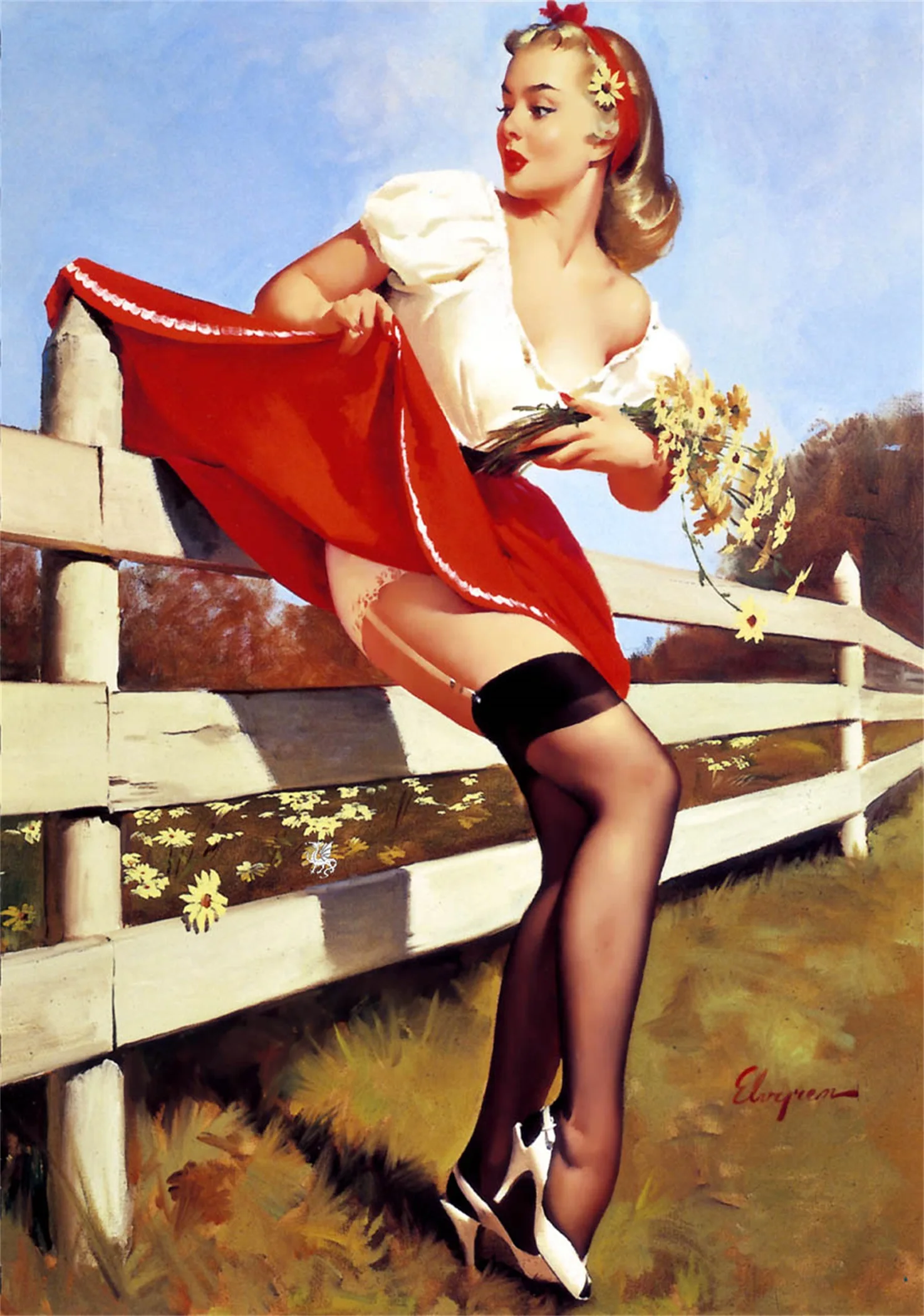 3.78US $ 5% OFF|Sexy Farm Pin Up Girl Pop Art Propaganda Retro Vintage Kraf...