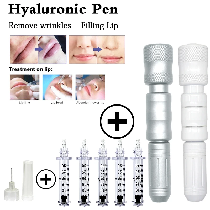 

0.3ml Hyaluronic acid injection pen hyaluron gun atomizer hyaluronic pen wrinkle removal lip filler water syringe needle free