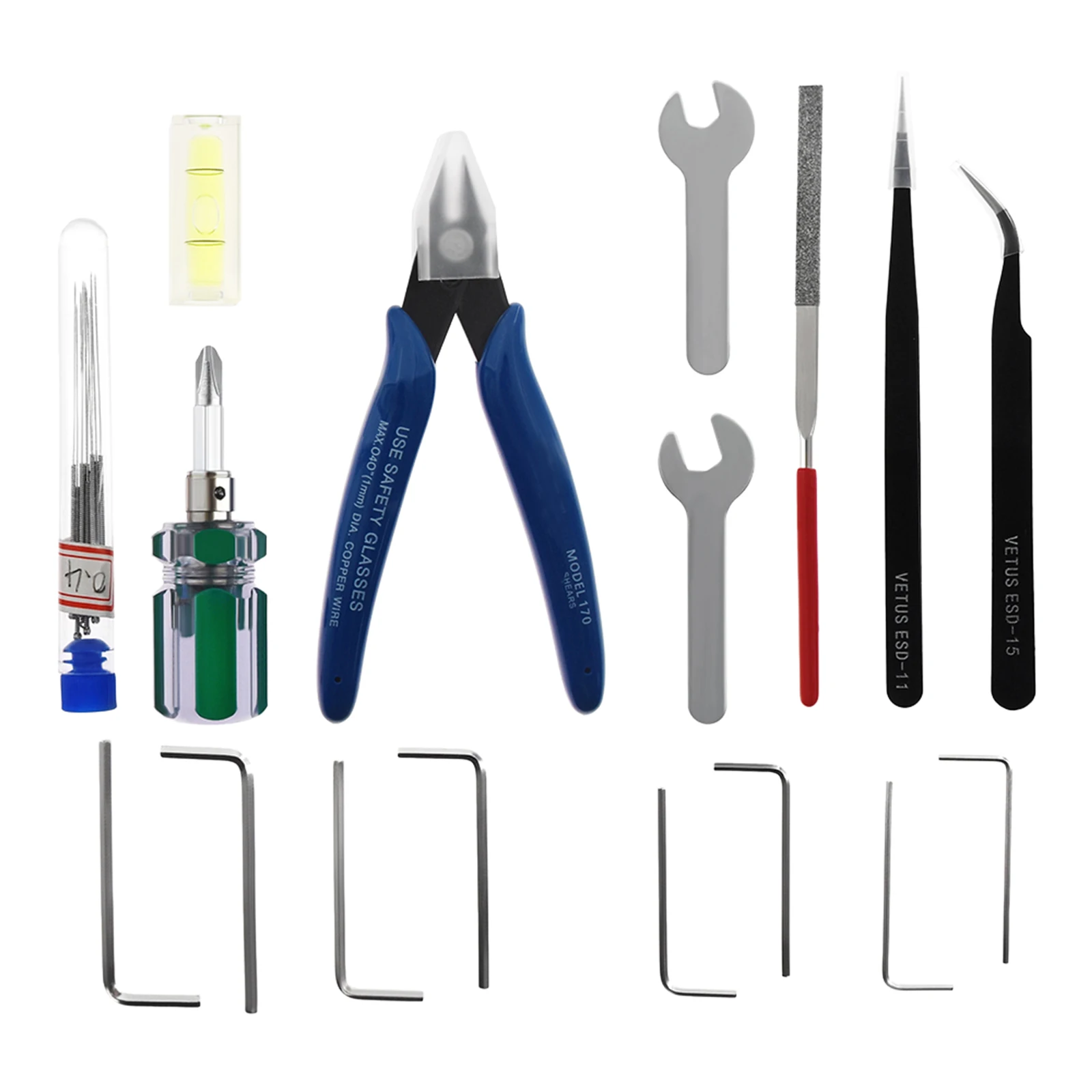 3D Printer Cleaning Tool Kit Accessories Remove Clean Finish Screwdriver Tweezers Allen Key Set