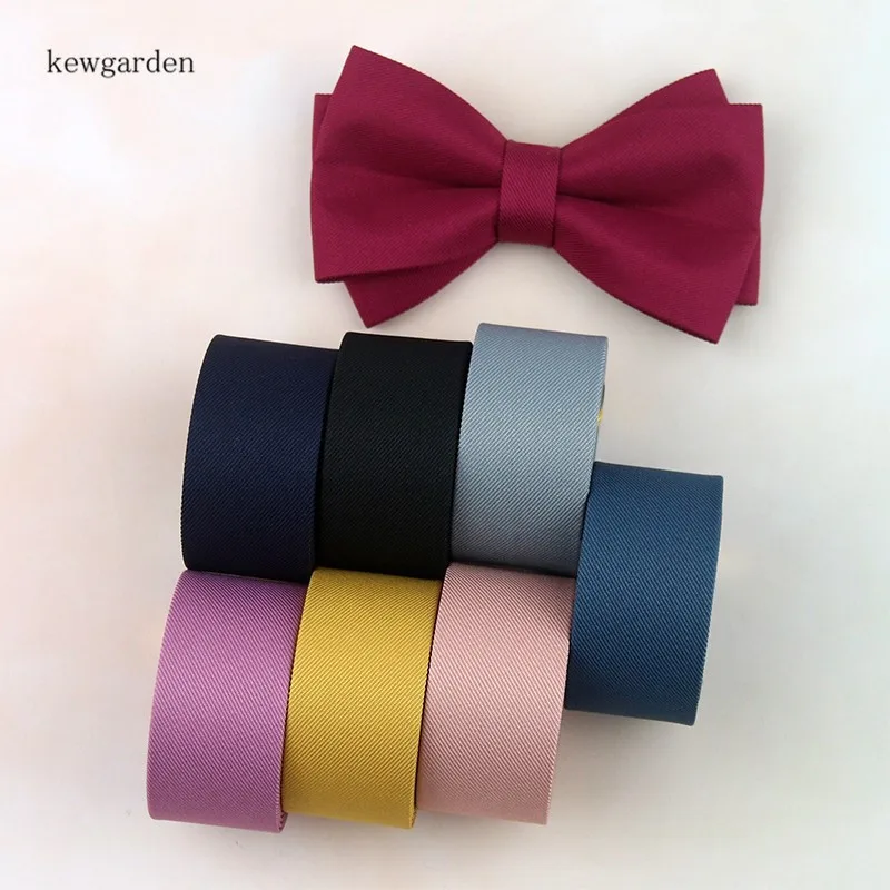 

Kewgarden DIY Bow tie Hair Accessories 1cm 25mm 5cm 2" 1" Solid Twill Fabric Layering Cloth Ribbons Handmade Tape Webbing 6Meter