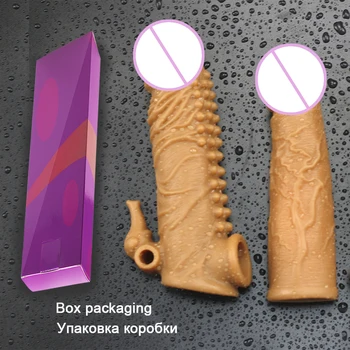 Liquid silicone Realistic Condom Reusable Penis Sleeve Enlargement Condoms Male Cock Extender Dildo Enhancer Sex Toys For Men 6