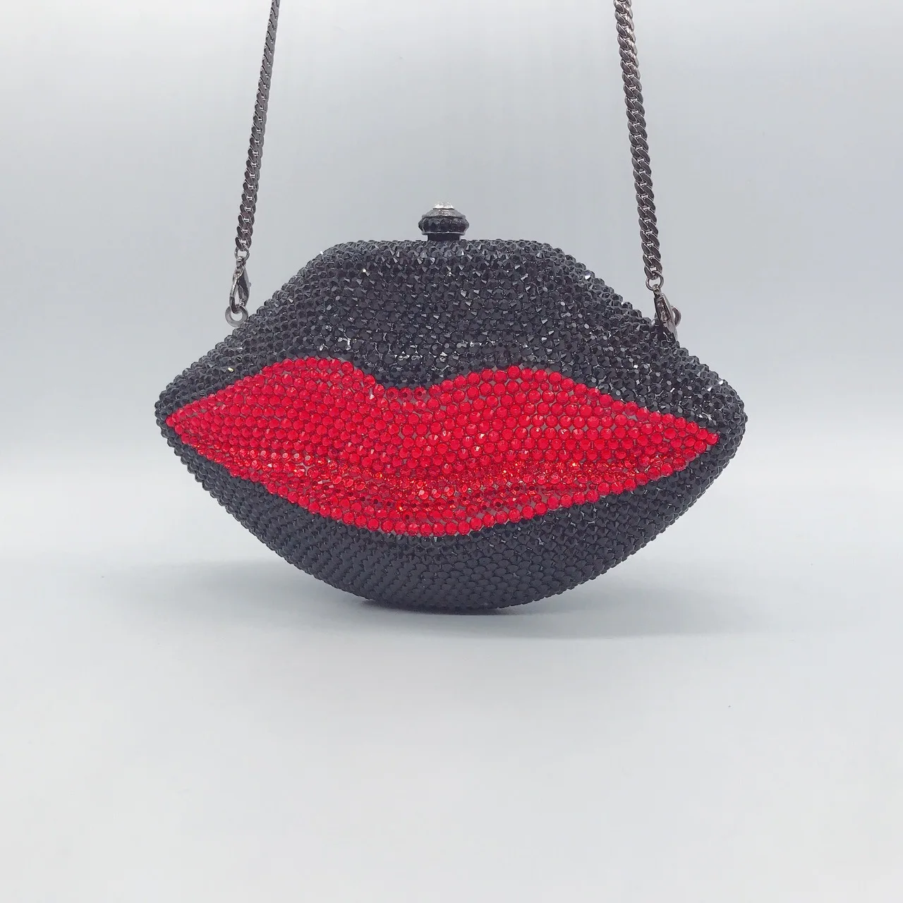 Female Lip shape Rhinestone Clutch Purse Bag Crystal Purses Luxury