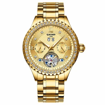 

Luxury Men Mechanical Watch Tourbillon Stones Decoration Luminous Hollow Stainless Band Automatic Wristwatches Reloj Hombre