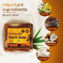 2021 Natural 100% African Black Soap Magic Anti Taches Rebelles Beauty Bath Body Treatment Acne Skin Black Soap Dropship