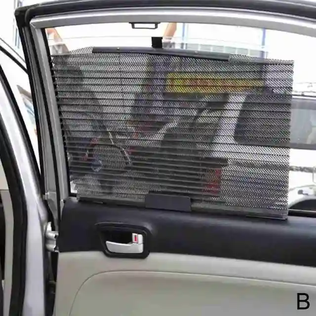 Retractable Car Auto Side Window Sunshades Sun Shade Visor Shade Window Curtain Car Blind Protection Roller Windshield Sun Gray
