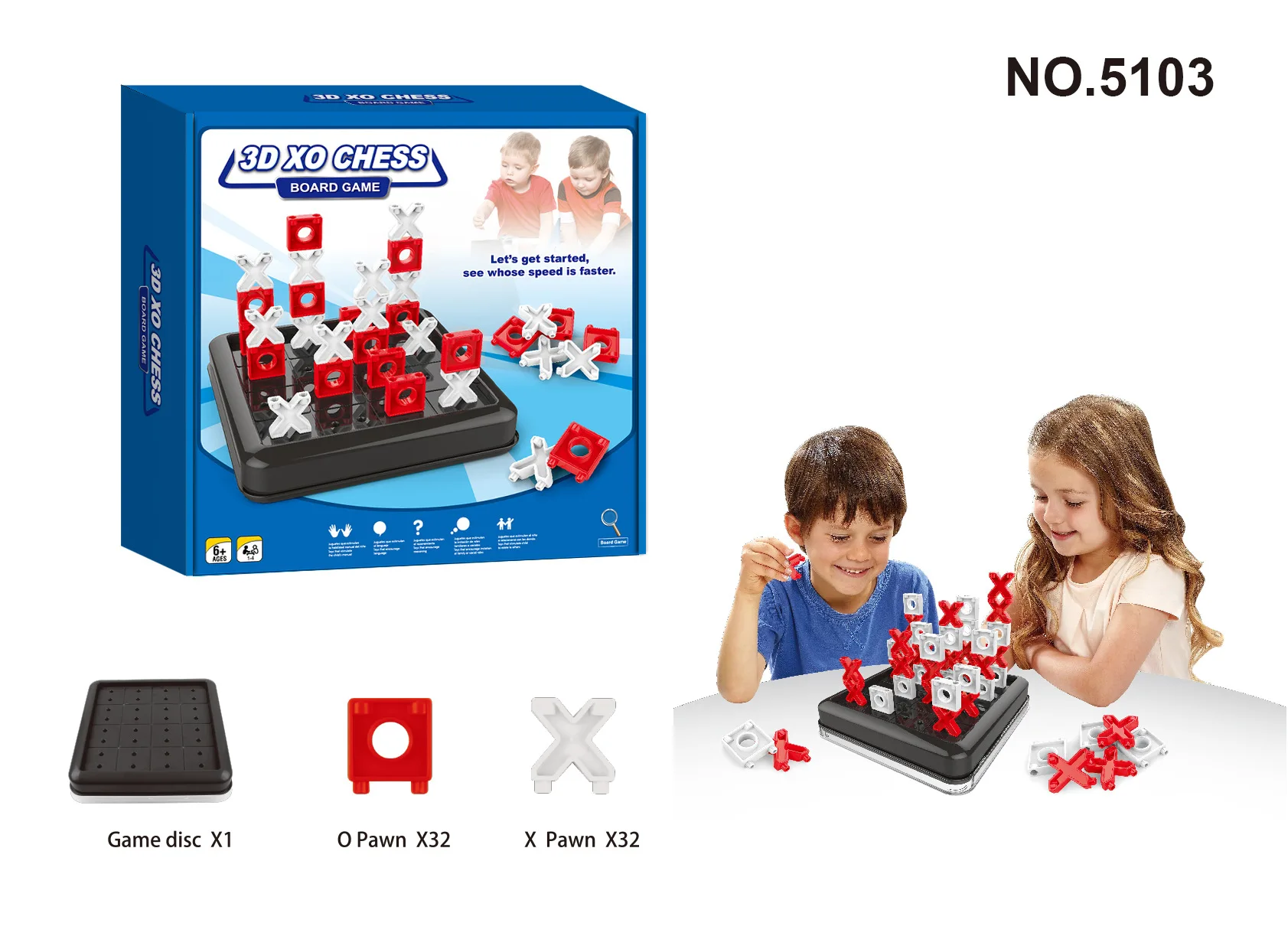 

Stereo Tictactoe Improve Observation Attention Children Tabletop Game Educational Toy Parent And Child Game