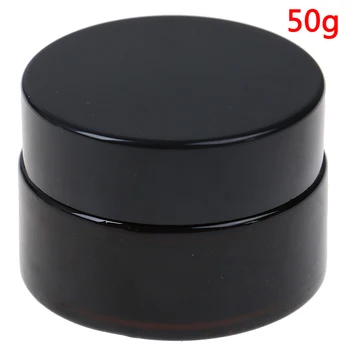 

1PCS 50g/100g Glass Amber Brown Cosmetic Face Cream Bottles Lip Balm Sample Container Jar Pot Makeup Store Vials