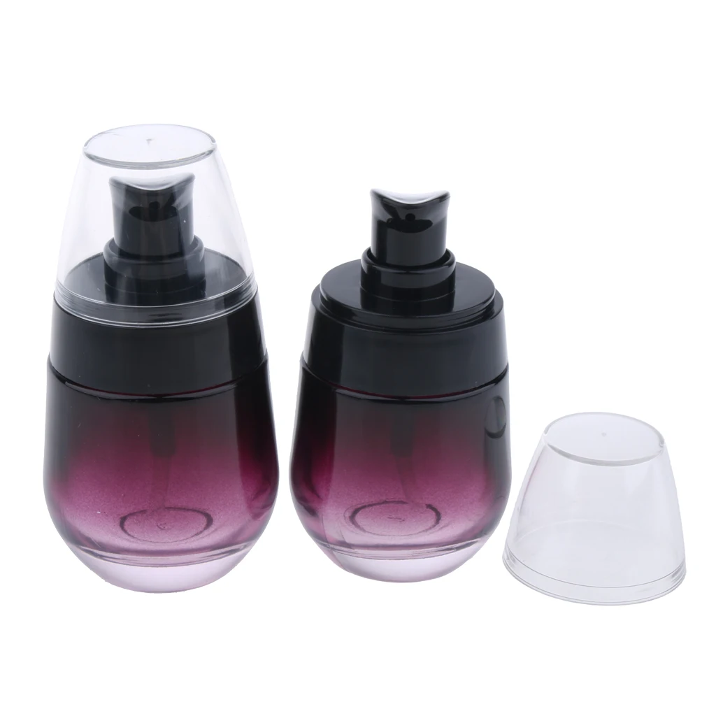 6 Pieces Glass Pump Dispenser Cream Sprayer Pump Bottle, Lotion and Gel Cosmestic Container For Self-filling, Leak-proof Design