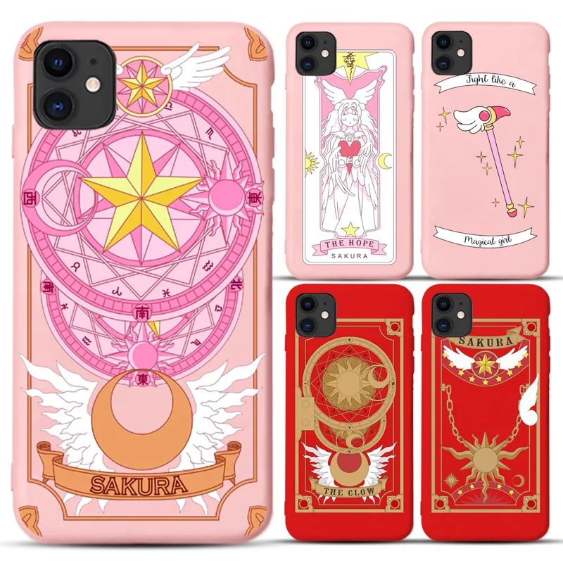 

Magic wand Cardcaptor Sakura Sailor Moon Phone Case for iPhone 8 7 6SPlus 11 pro max cover for iphone X XS MAX XR Soft Silicone