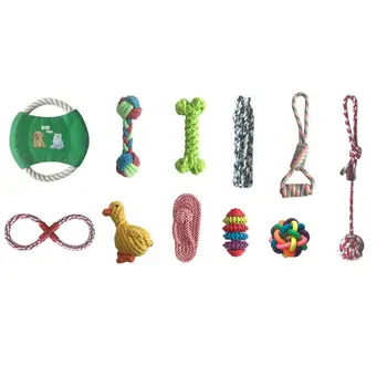 

11Pcs Dog Cotton Rope Chewing Toys for Aggressive Chewers Dental Health Pet Indestructible Reduce Anxiety Best Teething