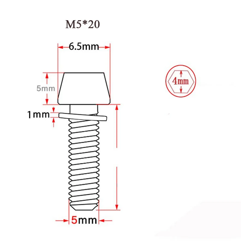 4 шт./компл. колпак для гарнитуры винт Сверхлегкий нержавеющий велосипедный болт с широкой шляпкой M5* 20 M6* 20 мм MTB Горный аксессуары для велосипедов