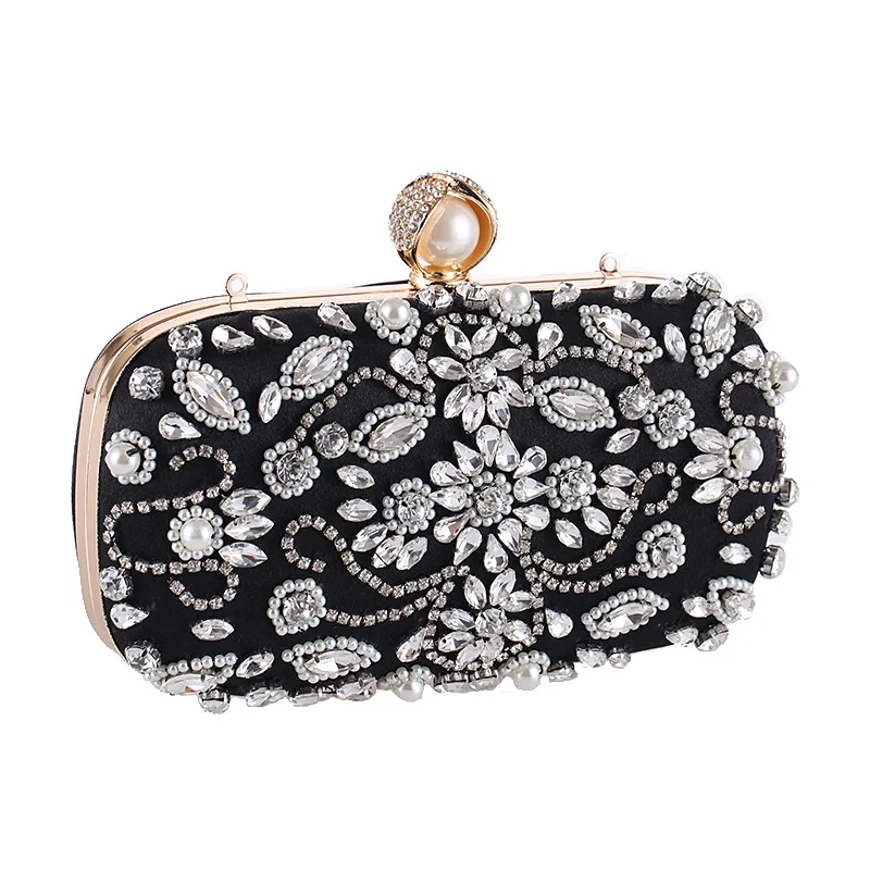 Diamond Clutch,Crystal Embellished With Top Clasp Evening Handbag For Wedding Bridal Prom Gift (6)