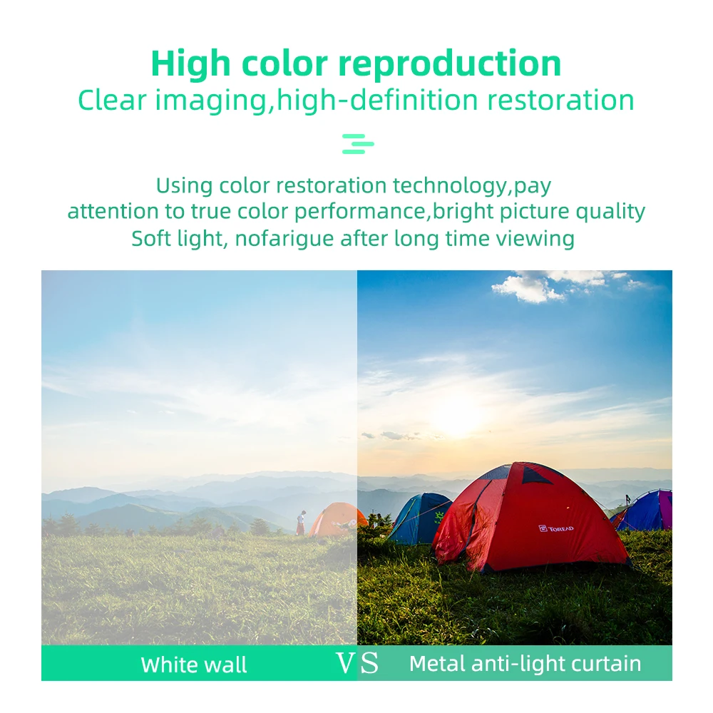 Salange Projector Screen 72 84 100 120 inch 16:9 High Brightness Reflective Meta Home Outdoor Office Portable Projection Screens