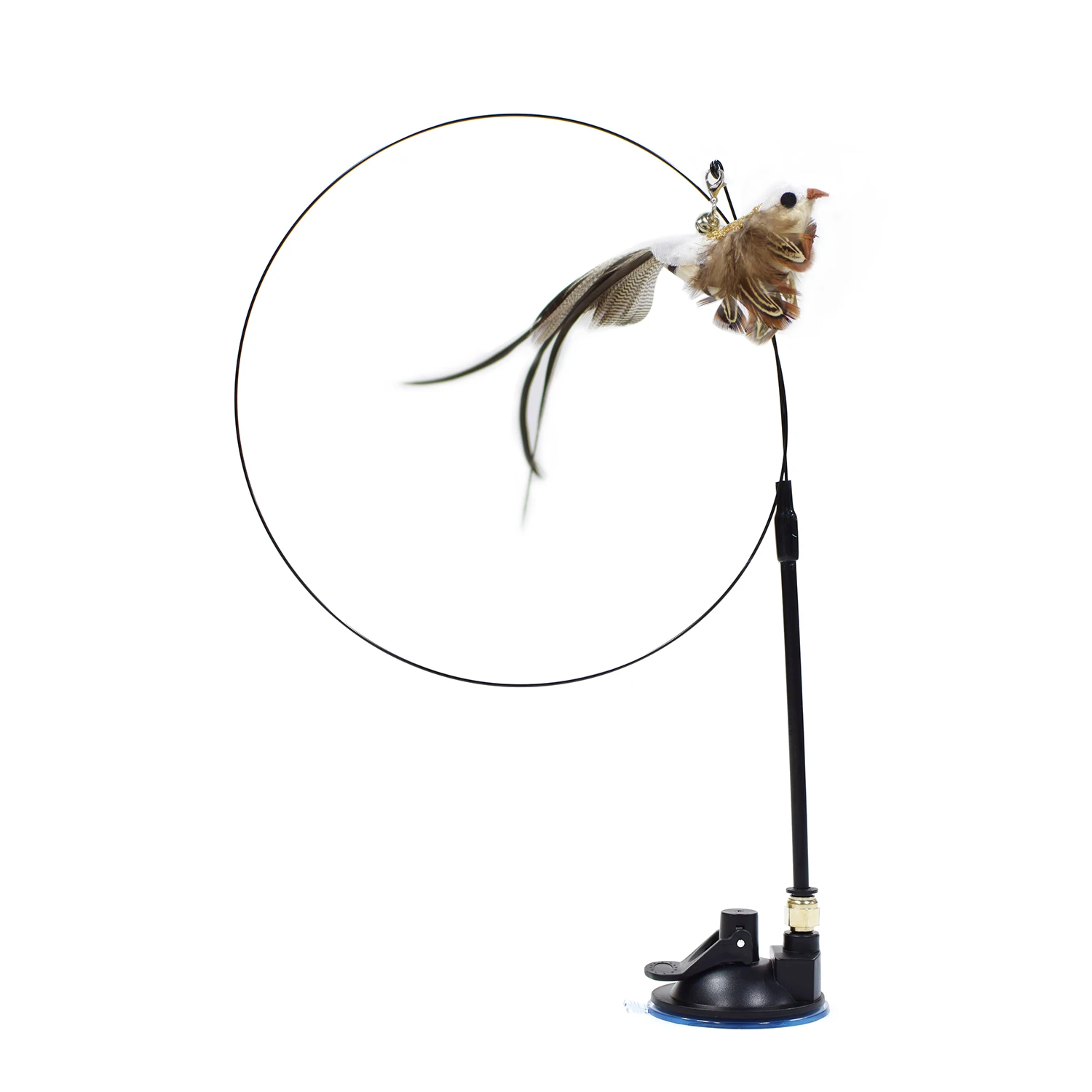 Suction Cup Simulation Bird Interactive Cat Toy Detachable Replacement Feather Bird for Kitten Teaser Play Chase Cat Stick Toys 