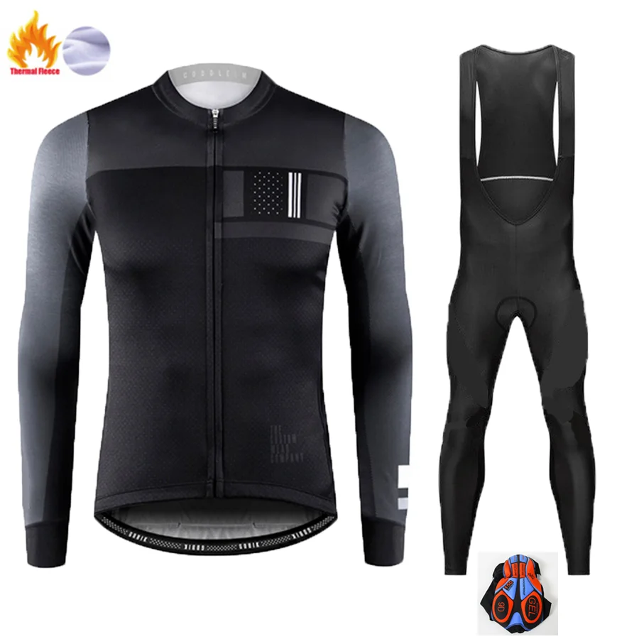 Fleece long sleeve Зимний теплый флисовый комплект одежды для велоспорта, GOBIKING Мужской трикотажный костюм, спортивная одежда для езды на велосипеде, MTB, комбинезон, теплые комплекты - Цвет: Fleece long sleeve