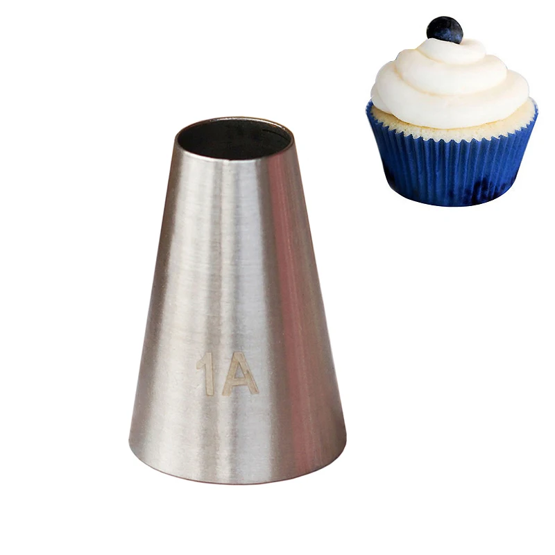 1a Round Pastry Tip Stainless Steel Seamless Cupcake Buttercream Icing