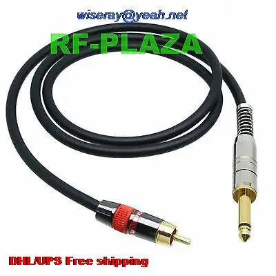 

DHL/EMS 20 pcs RCA TV male Red to 6.35mm 1/4" plug TS mono AUX cable phono L-2T2S Canare 3~12M with one year warranty-A2