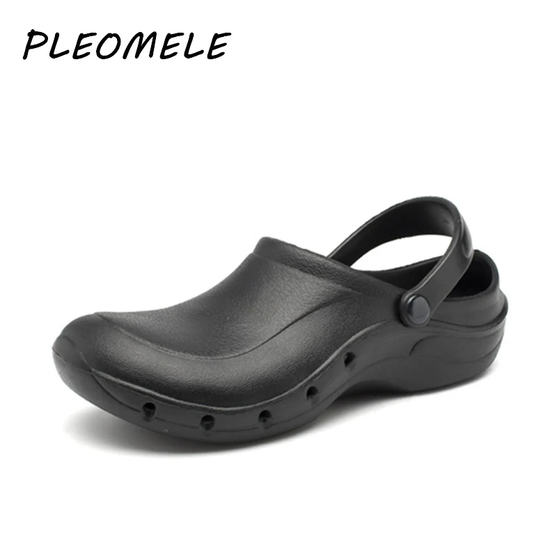 DISCOUNT Male Chef Sandals Shoes for Kitchen Workers Super Antiskid