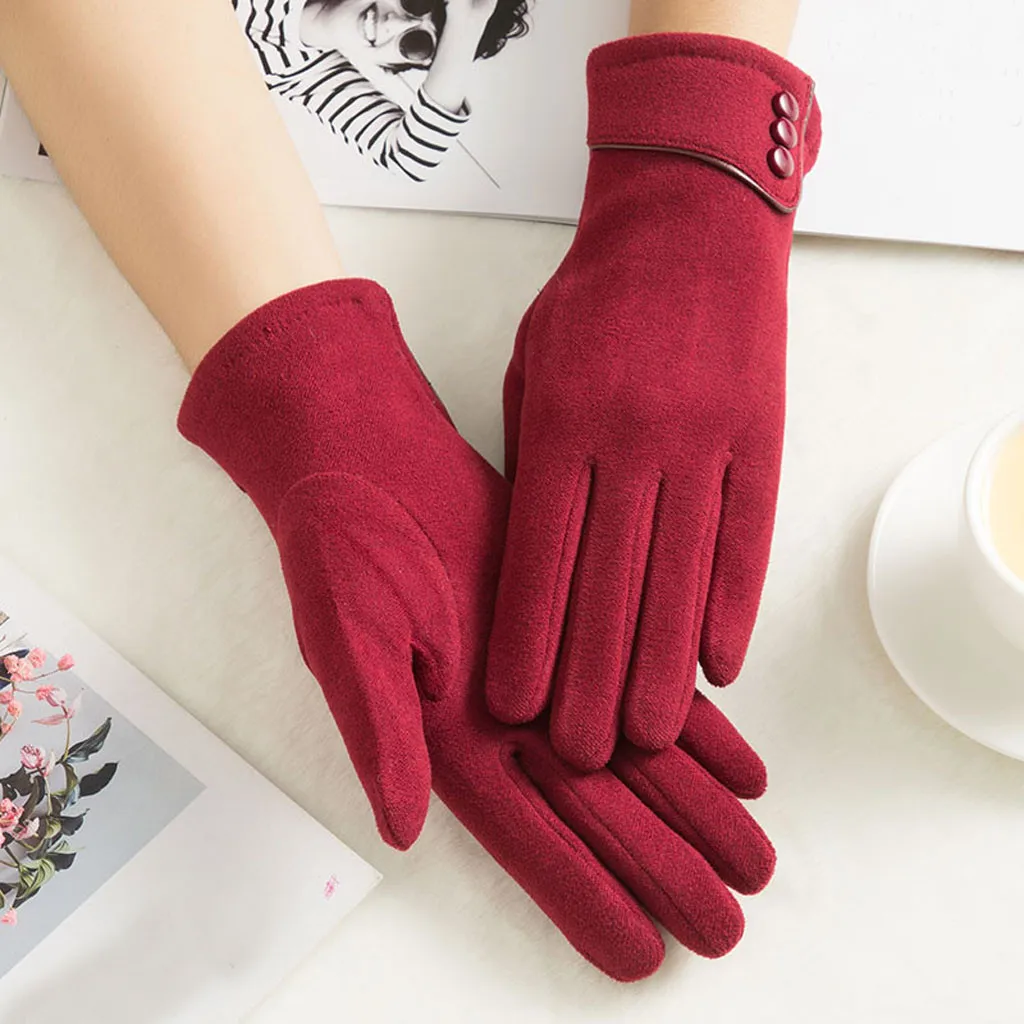 Новые модные женские зимние перчатки, теплые женские перчатки, перчатки для вождения, перчатки для сенсорного экрана для мобильного телефона