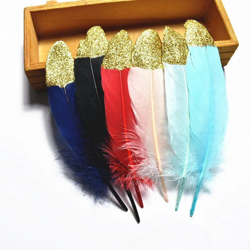 

20Pcs/Lot Spray Gold Silver Goose Feathers 15-20cm6-8" Gold Feathers for Crafts Pheasant Feathers DIY Plumas Carnaval Decoration