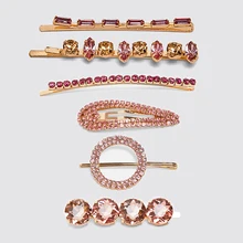 Dvacaman ZA, разноцветные хрустальные стразы, заколки для волос, наборы для женщин, геометрические заколки, подарок на Рождество, вечеринку, заколки для волос, ювелирные изделия