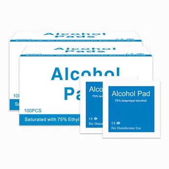 

100 Pcs Disposable Alcohol Pad Sterilization Disinfection Cotton Emergency Sterilization Clean Cotton Sheet