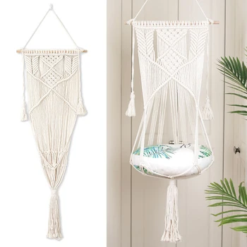 

Boho Cat Swing Cage Handmade Macrame Pets Support Nordic Pet House Cats Hanging Sleep Chair Seats Toy PI669
