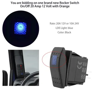 

1PCS Car Boat Truck Light Toggle switch 3pin Waterproof 12V/20A Bar Carling Style Blue Toggle Rocker SPST ON-OFF Switch New