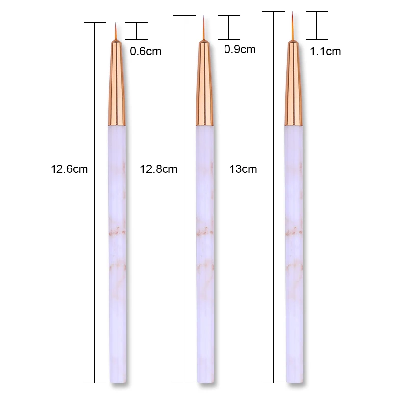 3 шт УФ гель лайнер для рисования Кисть для ногтей лайнер акриловые перья мраморная ручка кисточки для дизайна ногтей дизайн ногтей инструменты
