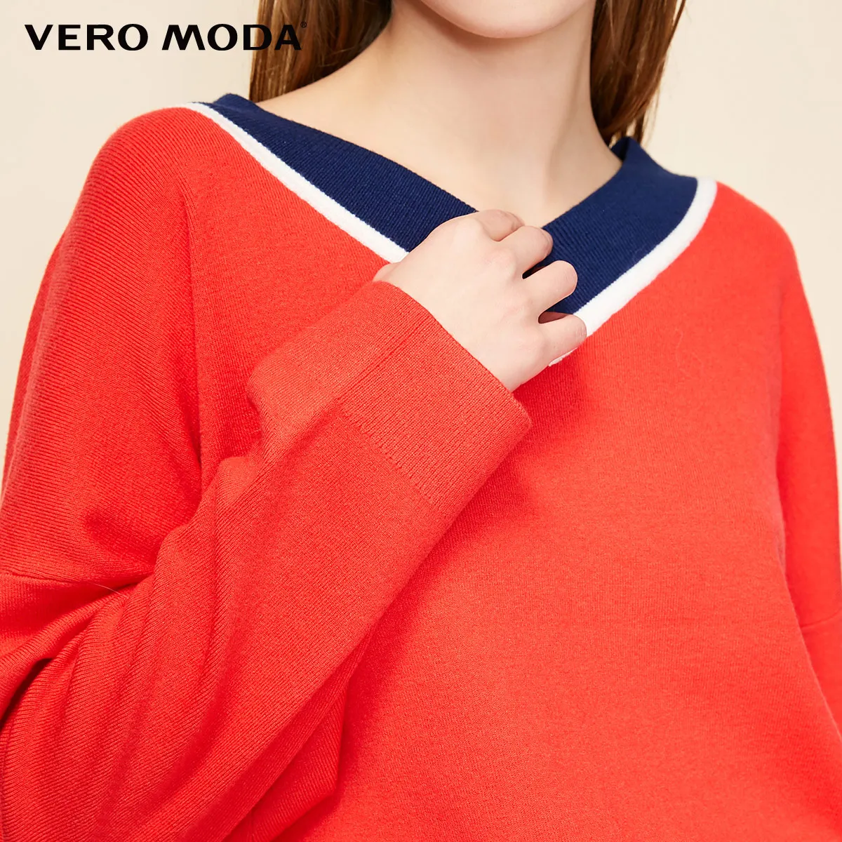 Vero Moda женский свитер свободного кроя с v-образным вырезом и открытыми плечами | 319113501