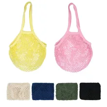 6 шт., Сетчатая Сумка-сетка для покупок, женская сумка, Повседневная сумка, многоразовая сумка для покупок, прибор для хранения фруктов, сумка для покупок