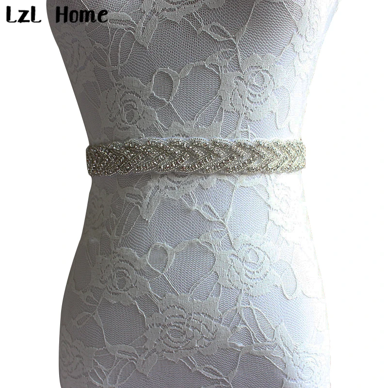 LzL Home Women's rhinestone belt handmade wedding accessories bridal belt best-selling bridal party white rhinestone bridal waistband bridal garter belt