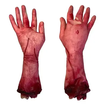 

2pcs Hallowen Broken Foot Scary Props Cosplay Decorative Scary Handmade Severed Bloody Hand For Party Halloween Cosplay