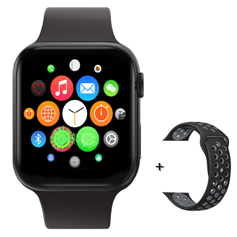 Black add strap IWO 11 умные часы серии 5 1:1 44 мм gps Bluetooth Беспроводная зарядка спортивные фитнес-трекер умные часы для Apple Watch iPhone - Color: Black add strap