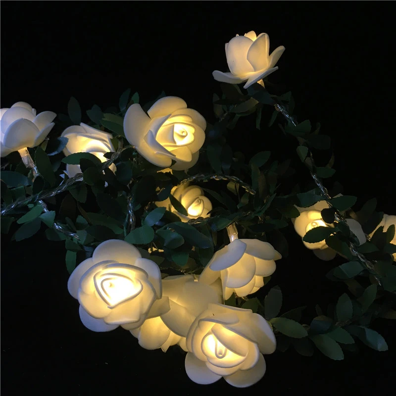 6 м 3 м светодиодный светильник, Искусственный цветок розы, теплый белый светильник s с листьями плюща для свадьбы, Рождества, праздника, фона, стены, DIY Декор
