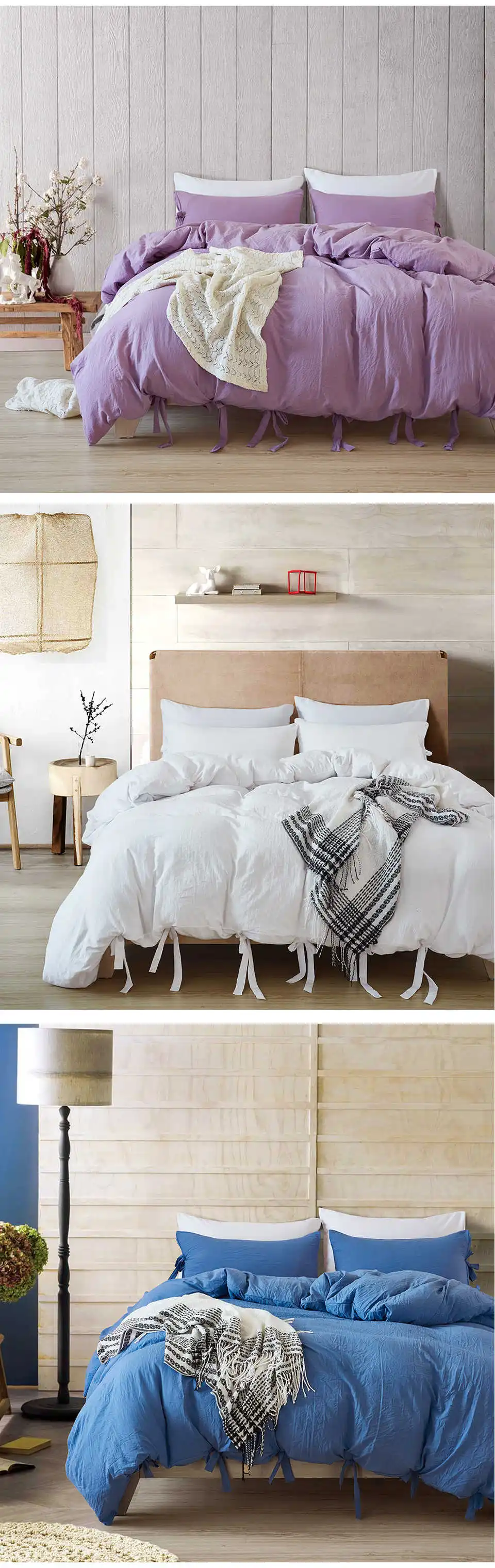 Yimeis постельное белье и наволочки, современный комплект постельного белья, Одноцветный Комплект постельного белья BE47104