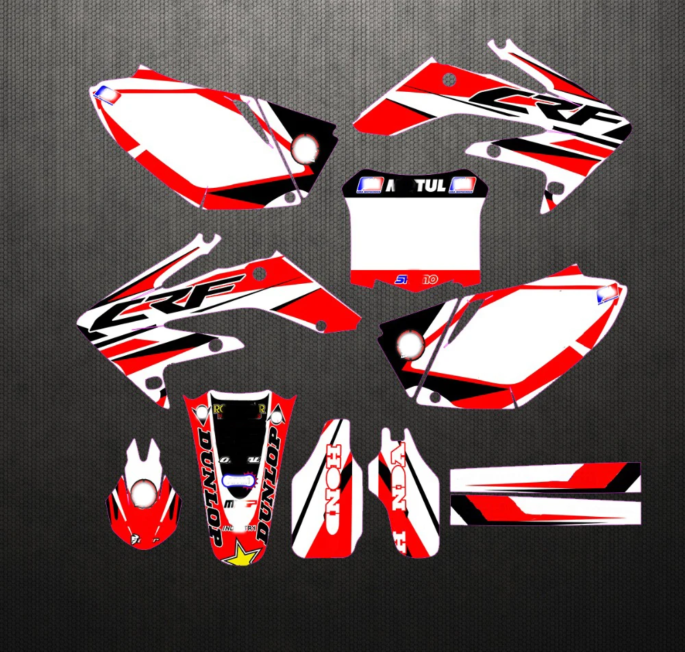 Free Customized Motorcycle Graphics Stickers Kit Decal For Honda CRF250 CRF250R CRF 250 250R 2004 2005 2006 2007 2008 2009