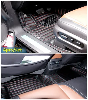 

For Ford Explorer 2011 - 2016 Quality 7 Seat Leather Inner Foot Mat Covers 4pcs/set Left Hand Drive