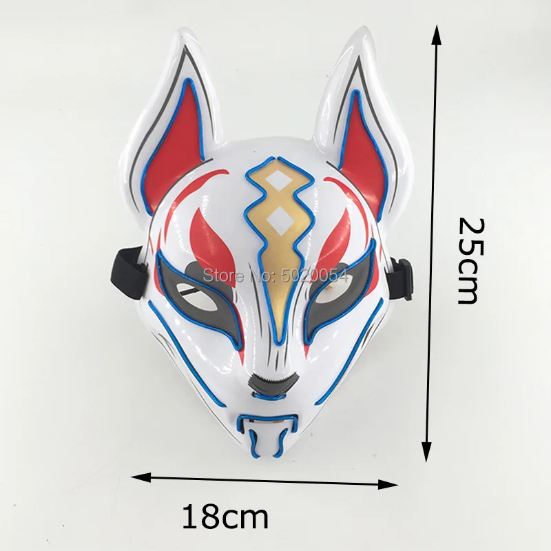 plus size costumes New Luminous Halloween Party Mask EL Wire Glowing Mask Japanese Anime Cosplay LED Costume Fox Mask for Carnival Party Supplies naruto cosplay