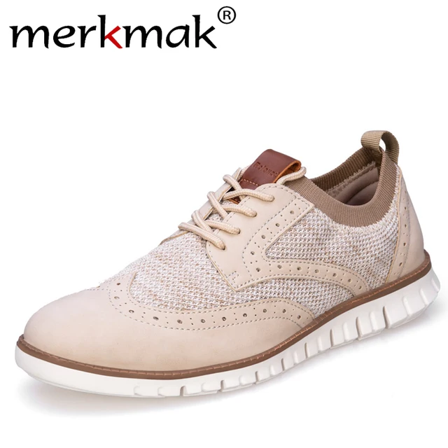 US $17.03 Merkmak Autumn Men Shoes Fashion Lace-up Casual Shoes Non-slip Soft Sole Sneakers Big Size Hollow B