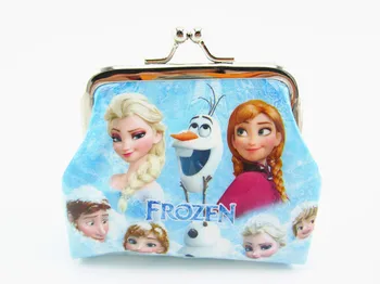 

Disney new cartoon children Frozen Elsa Anna Coin Purse Shell bag birthday gift package doll accessories cosmetic Storage bag