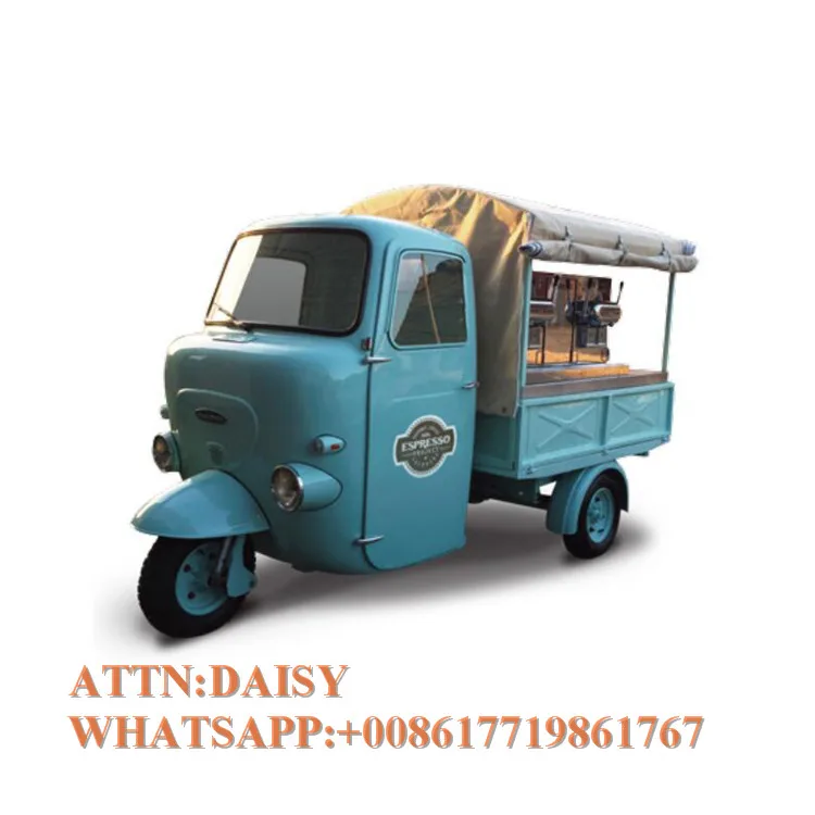 Электрический мобильный piaggio ape пищевая тележка снек велосипед кофе мороженое торговый грузовик трехколесный велосипед