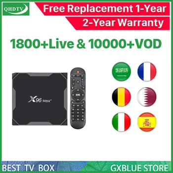 

X96 MAX Plus Android 9.0 IPTV BOX QHDTV S1800 Channel 10000 VOD France Italy Arabic Beigium Dutch 1Year IPTV Subscription TV Box
